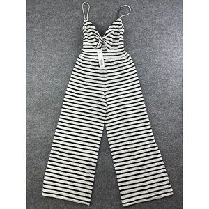 BB Dakota by Steve Madden Romper Jumpsuit Women's XS White Black Stripe NWT
